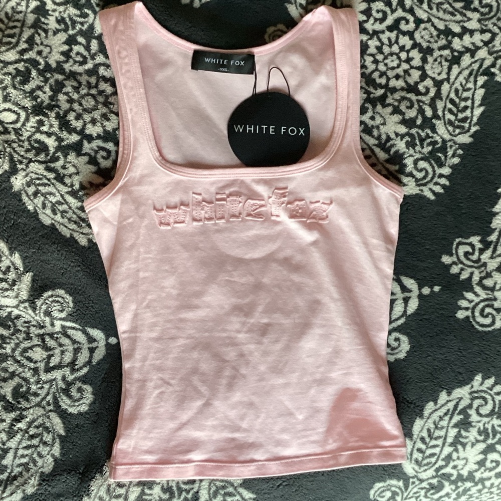 Pink white Fox Tank Top in Size XXS